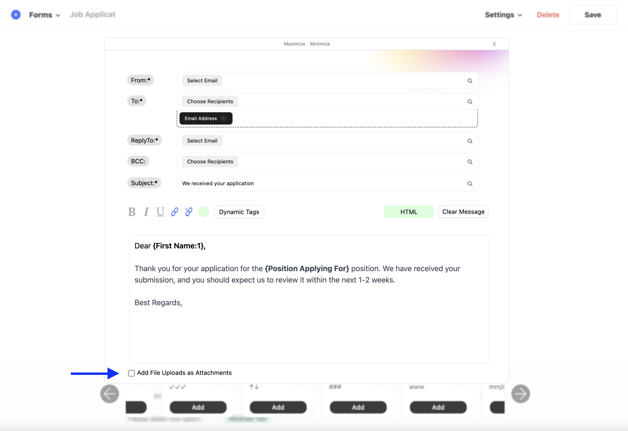 adding file uploads as attachments