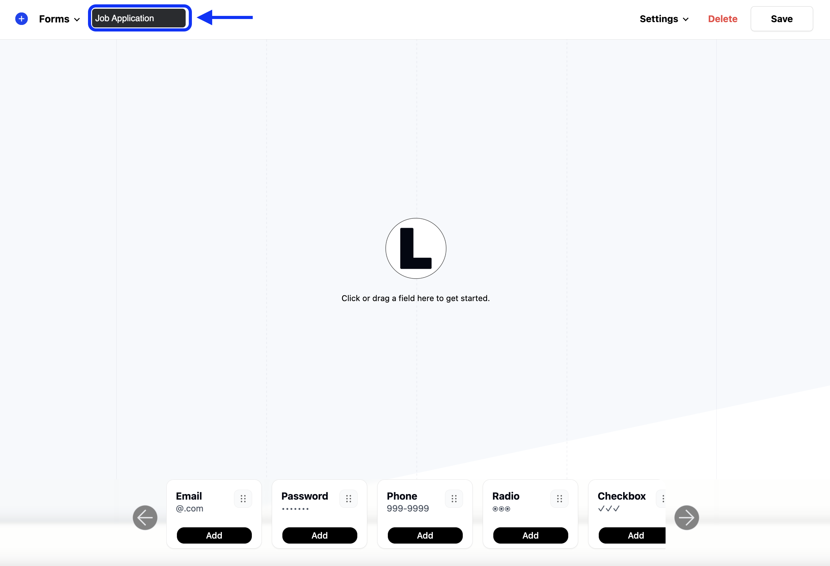 adding a form title to the form