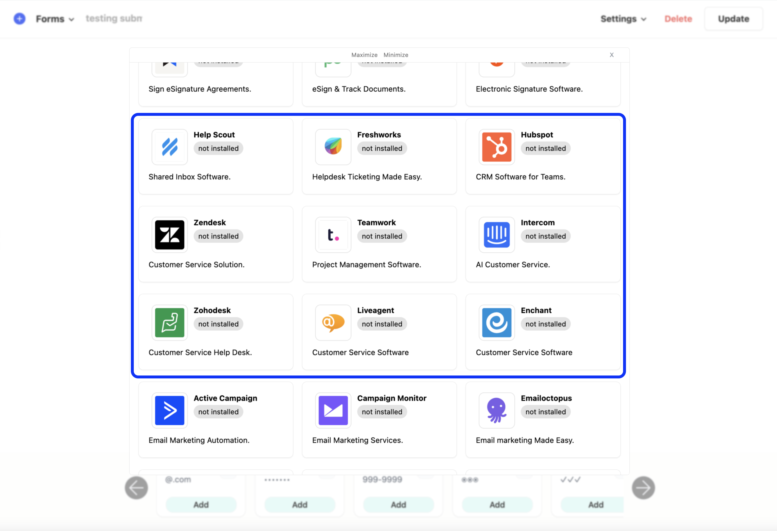 selecting a crm integration