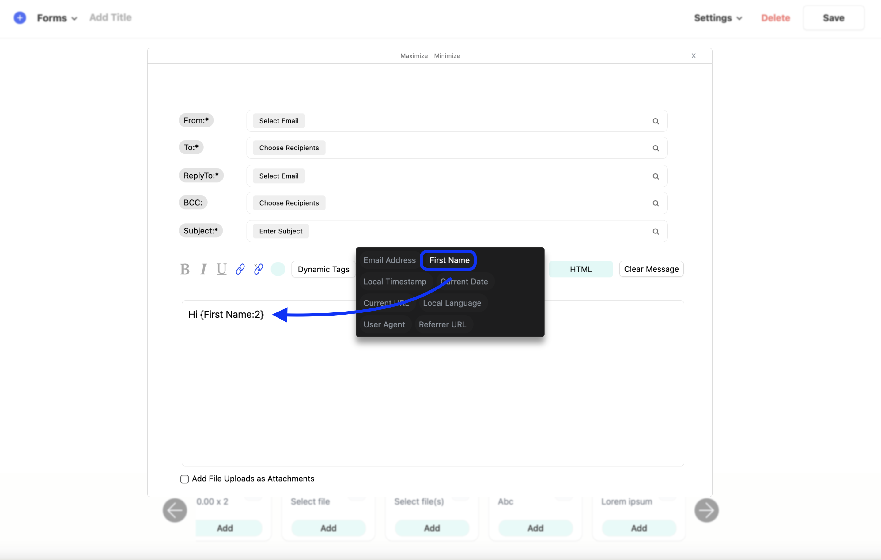 adding dynamic tags to your notification