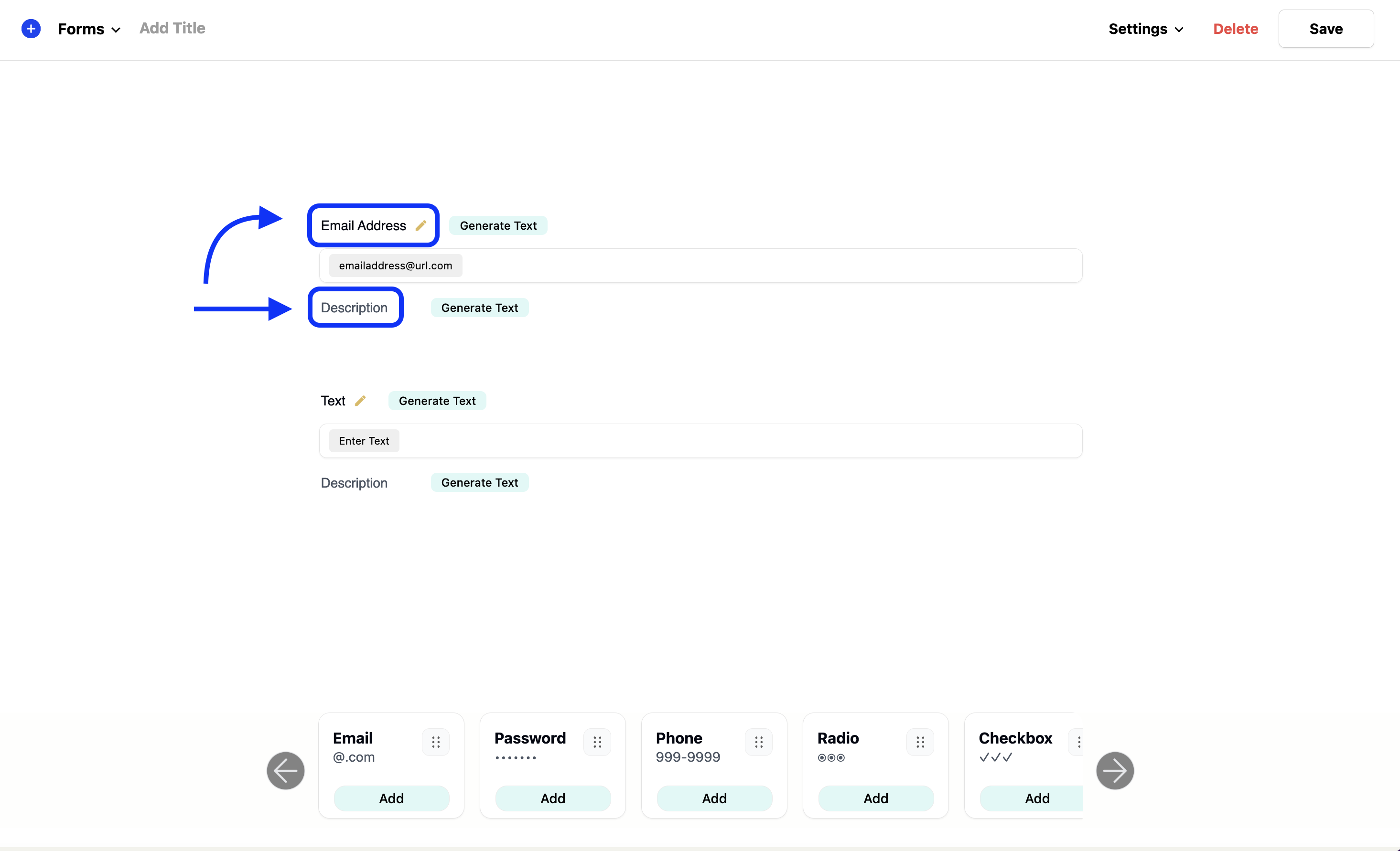 changing field labels and descriptions