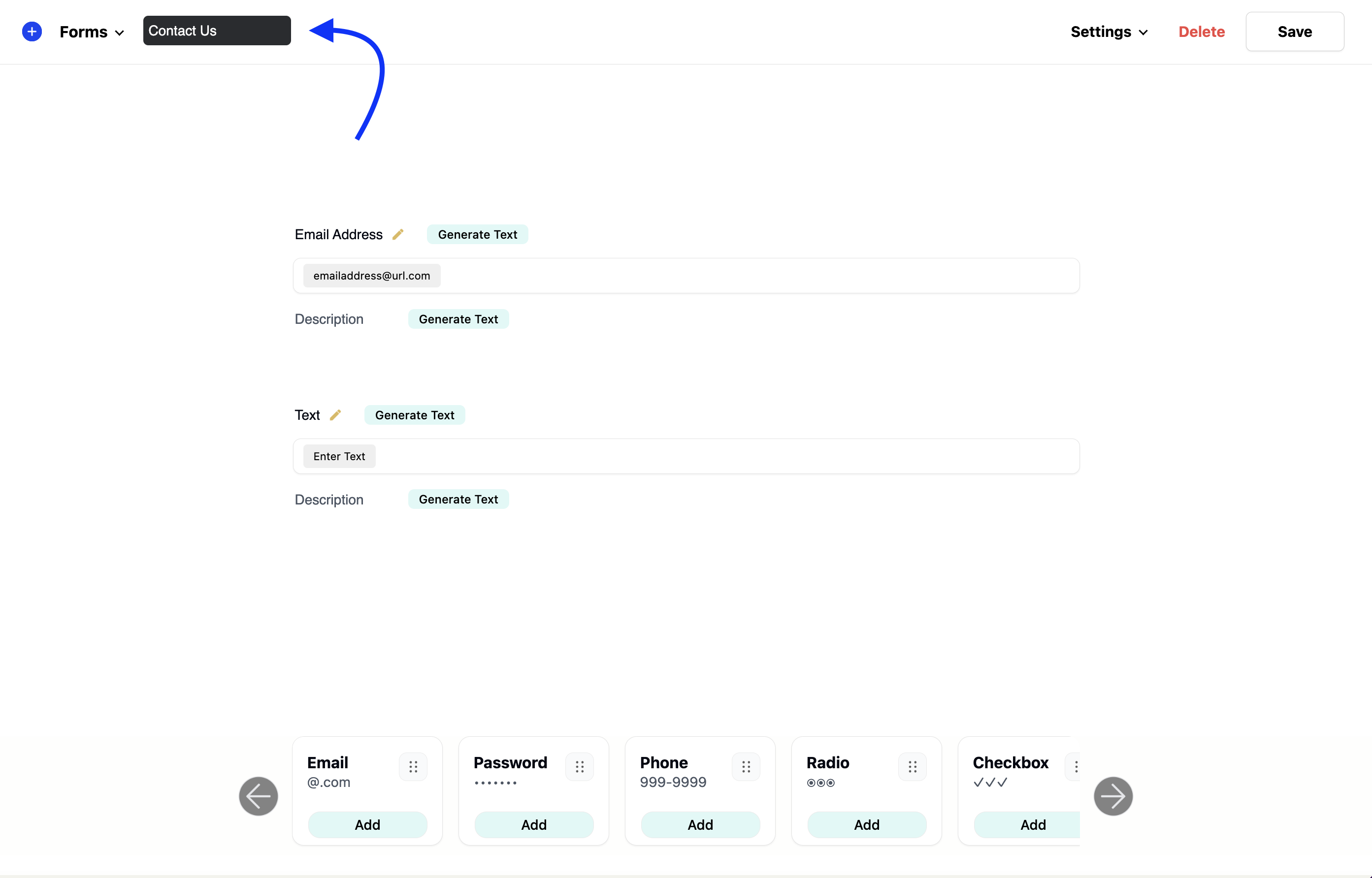 add form title