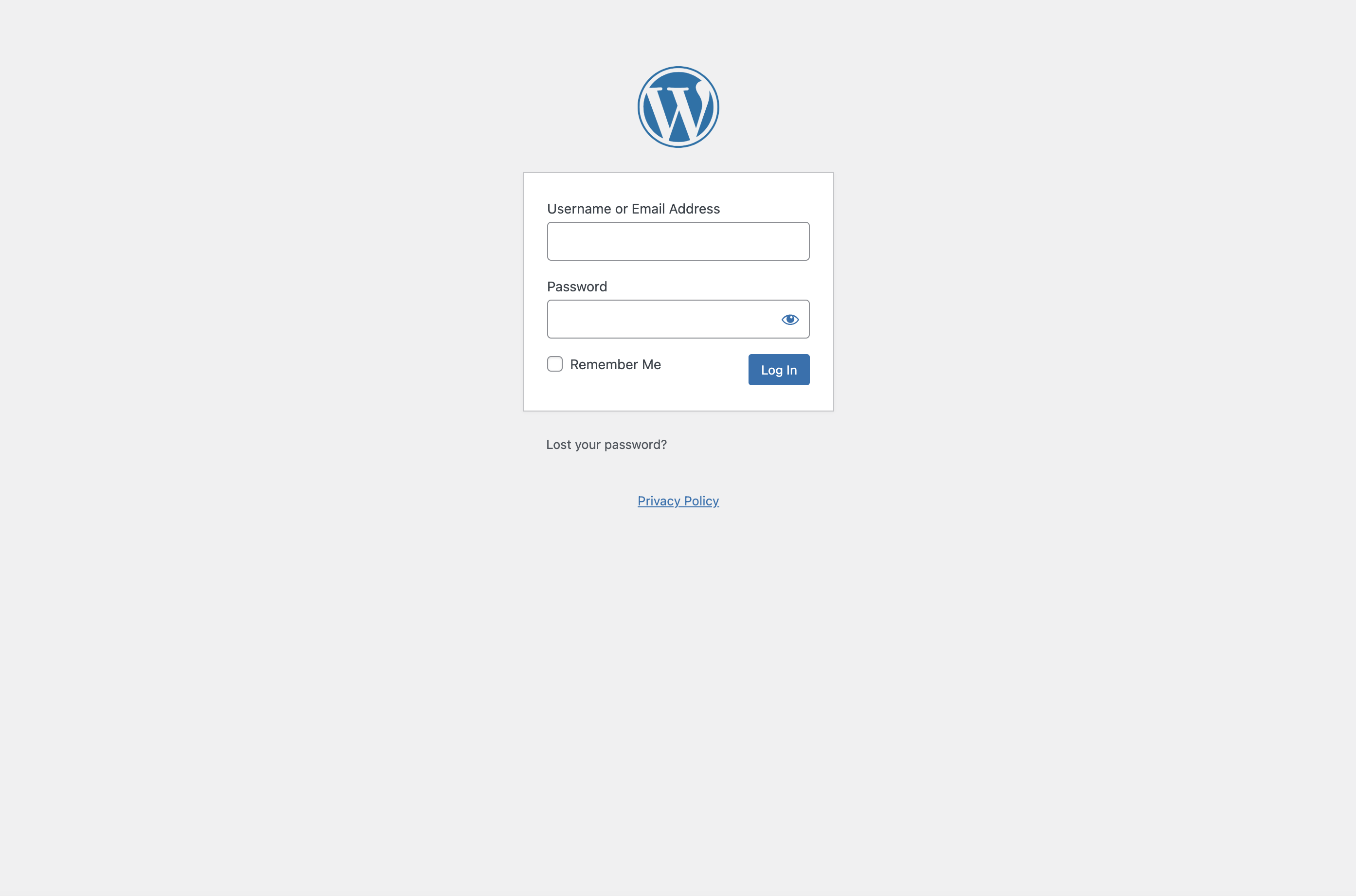 wordpress login page