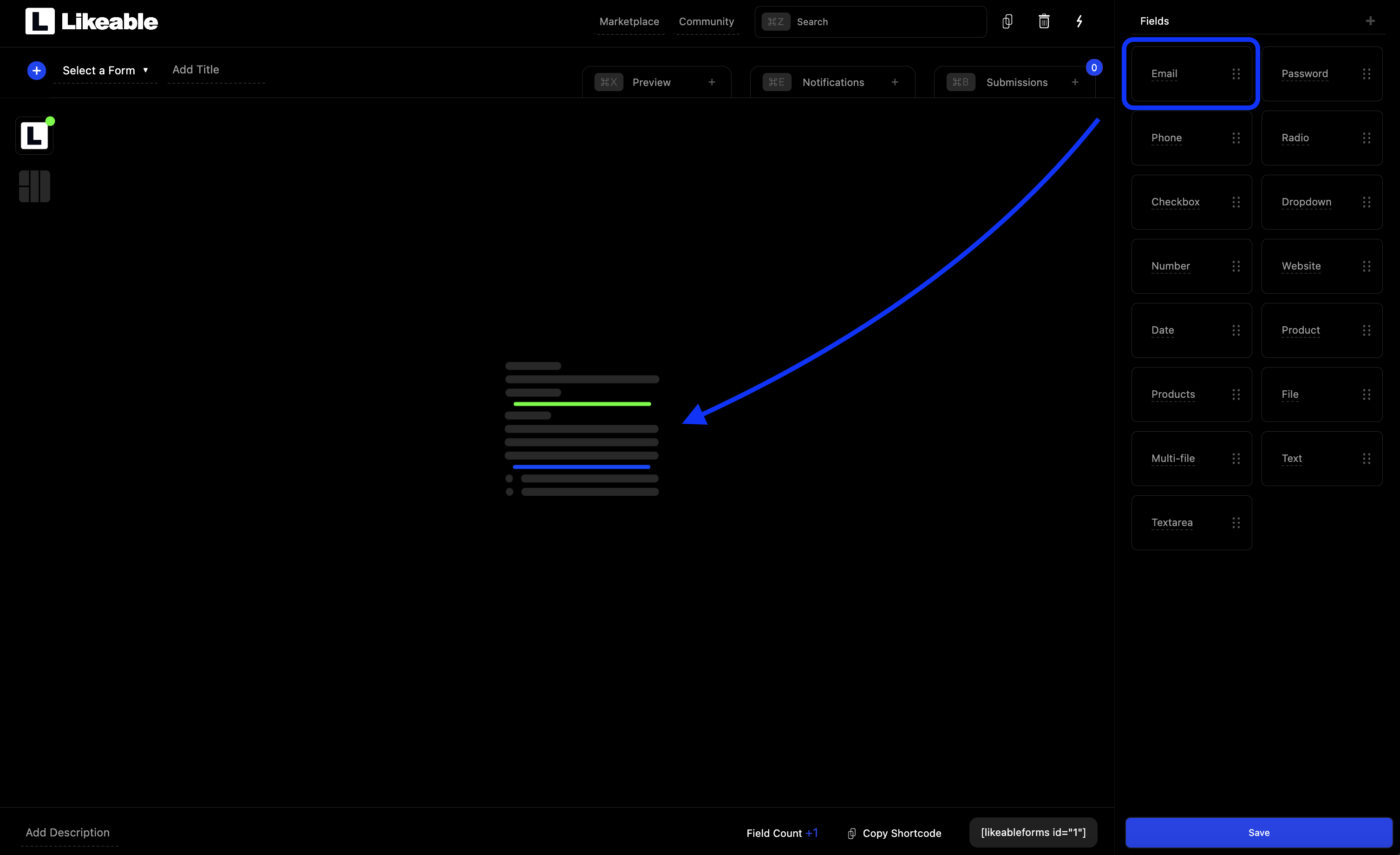 add new field to field editor